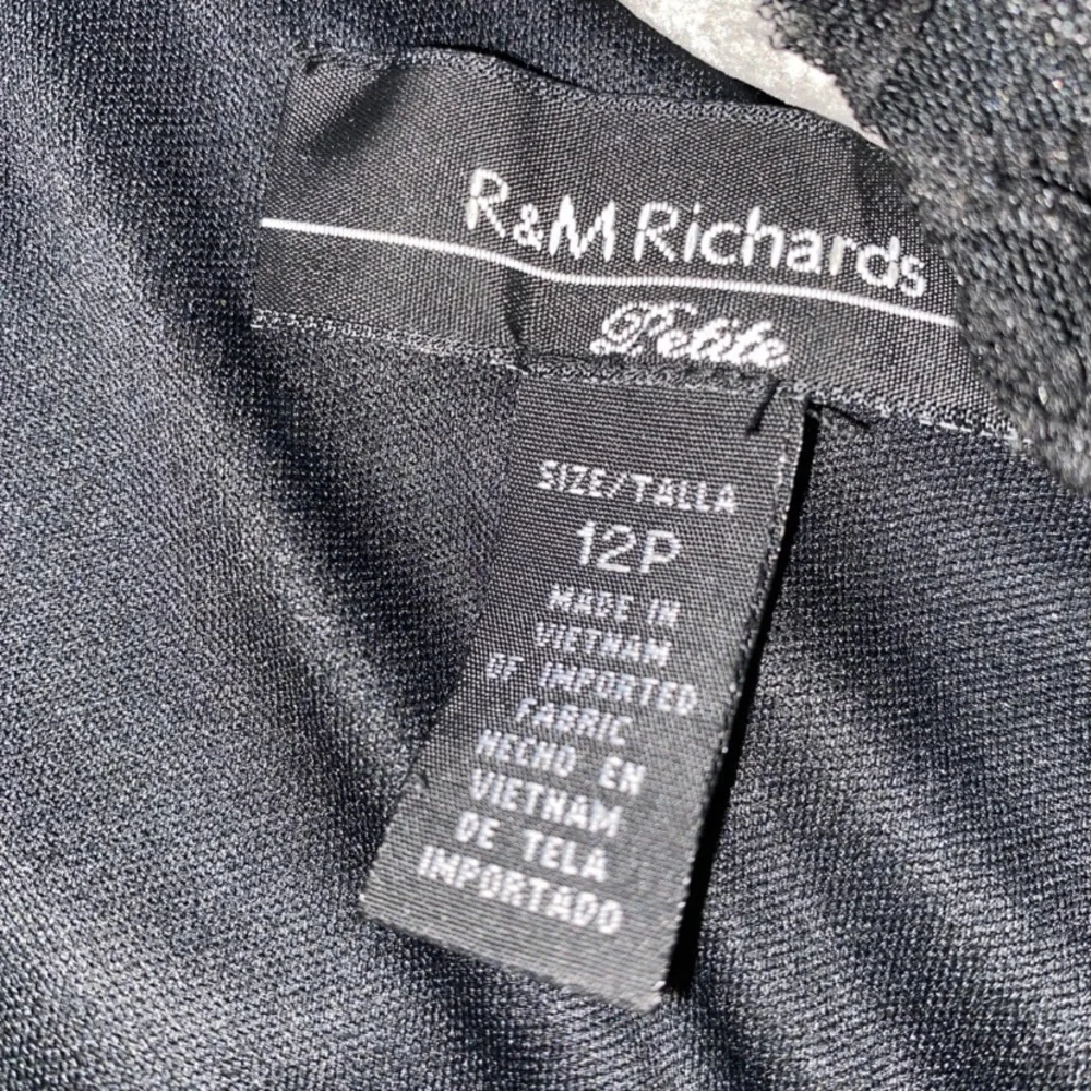 R&M Richards‎ 12P 12 Petite Black Cocktail Dress